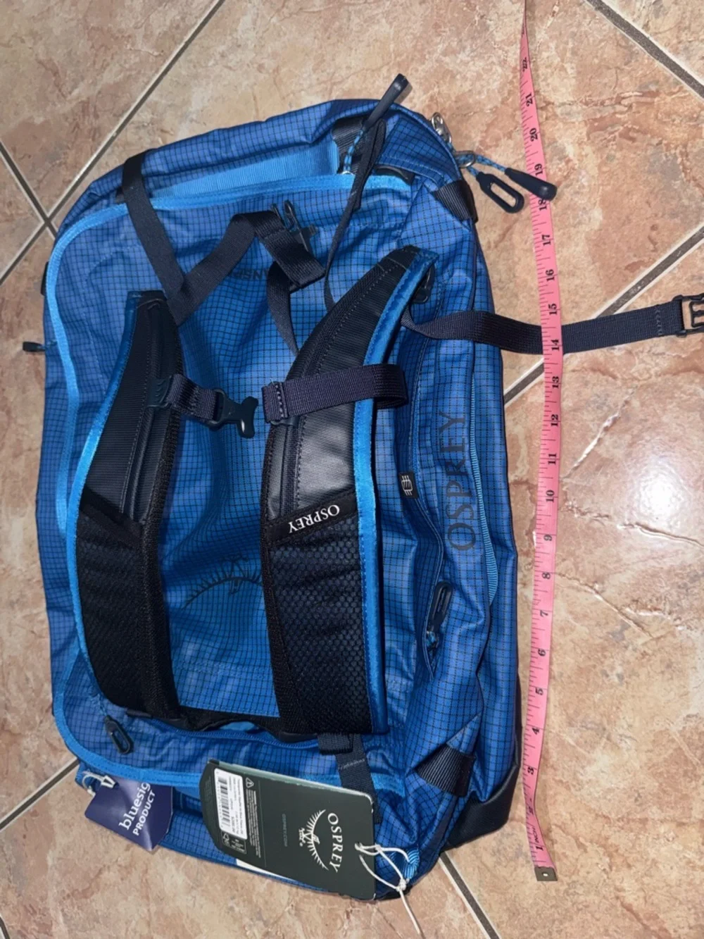 Osprey Transporter 44L Squffle Bag Flue Flame - Lightweight Travel Carry-On NWT